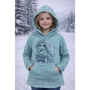 Girls Disney Parks Elsa Frozen 2 Hooded Sweatshirt Hoodie Jacket Size 5